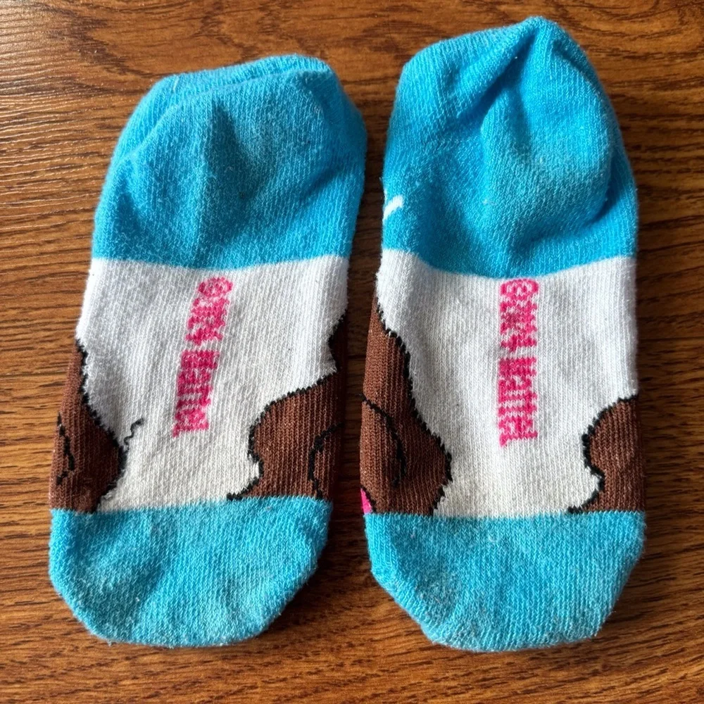 Barbie Blue Brown Girl Graphic No-Show Socks